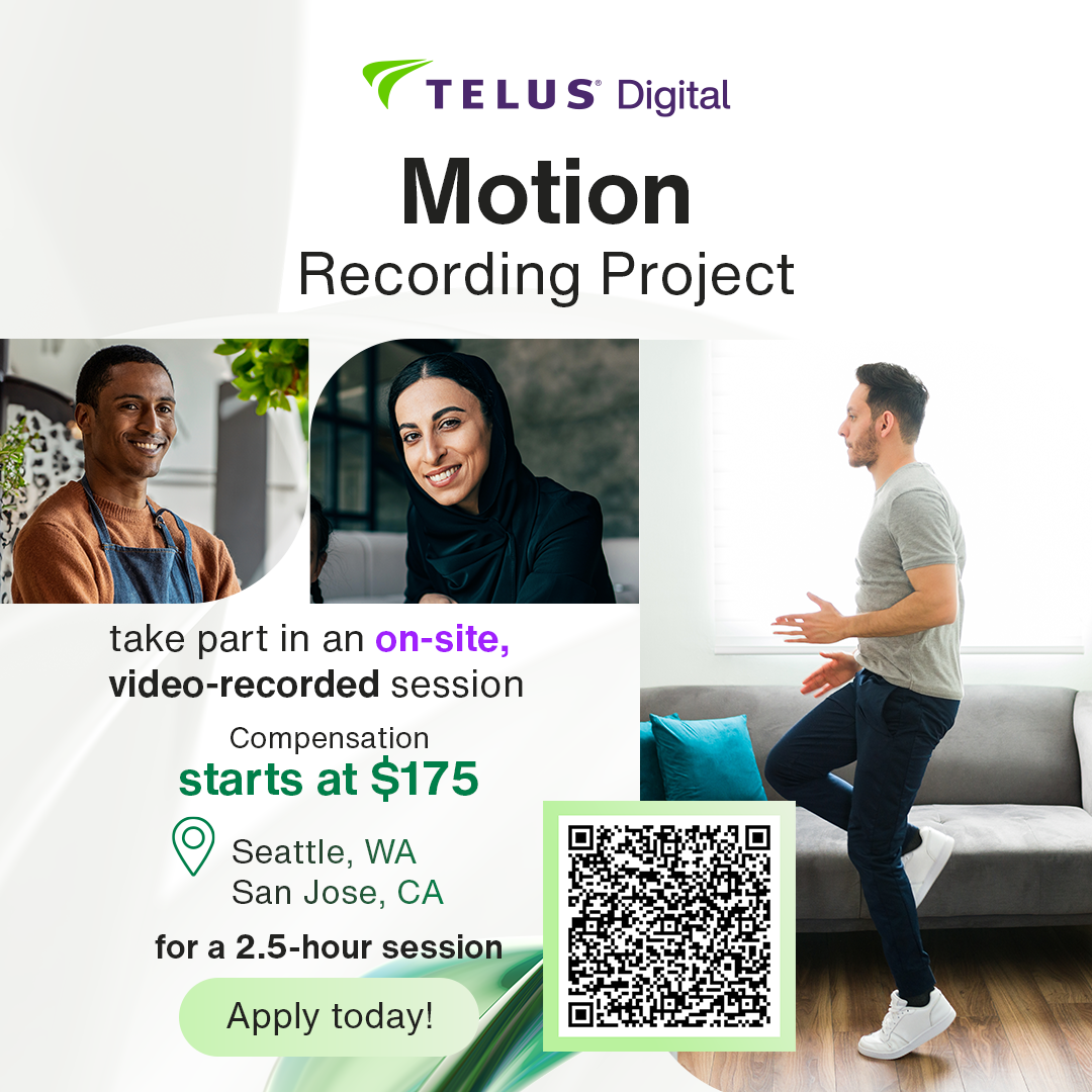 Paid On-site Motion Recording Project - Part-time